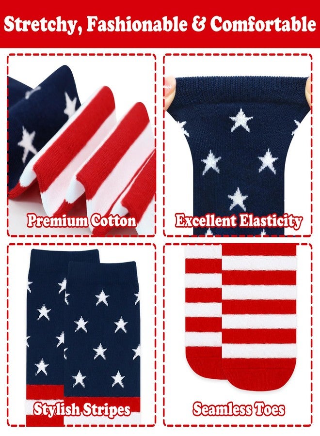 سارفيل إكسسوارات سارفيل للأطفال بمناسبة عيد الاستقلال الأمريكي، جوارب حمراء وبيضاء وزرقاء، جوارب عليها علم أمريكا، جوارب للأطفال. - Image 5